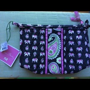 NWT Vera Bradley Pink Elephant Medium Bow Cosmetic